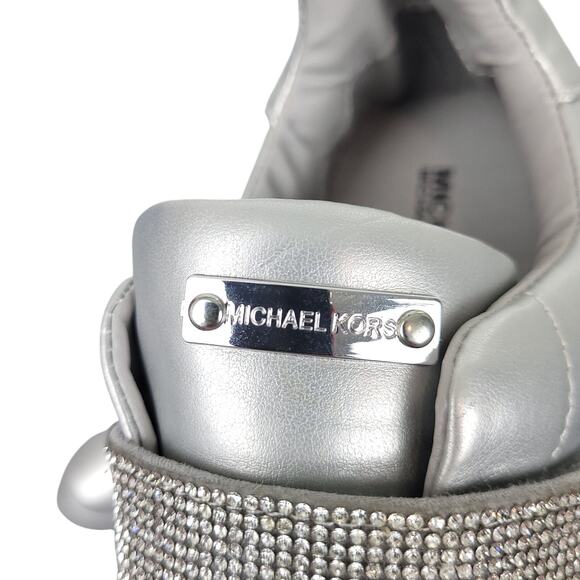 Michael Kors Girl's Ivy Candy Slip-On Sneakers Sz 3 Low Top Muted Silver - Picture 5 of 15